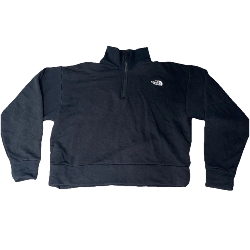 The North Face Quarter Zip Sweatshirt Black Basic Athleisure Loungewear Sport M